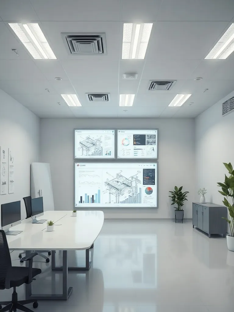 Professional clean engineering office with architectural blu